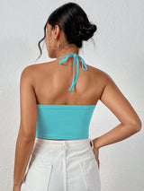 VaVaBold Sexy Crisscross Strap Spaghetti Strap Design Solid Color Camisole