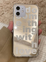 Letter Graphic Mirror Phone Case